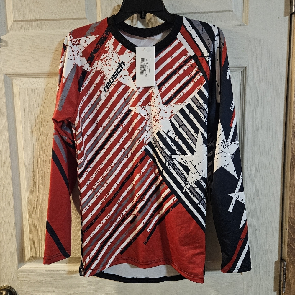 Reusch Adult Patriot II PROfit Soccer Goalkeeper Jersey: RED/BLACK: NWT: SZ L